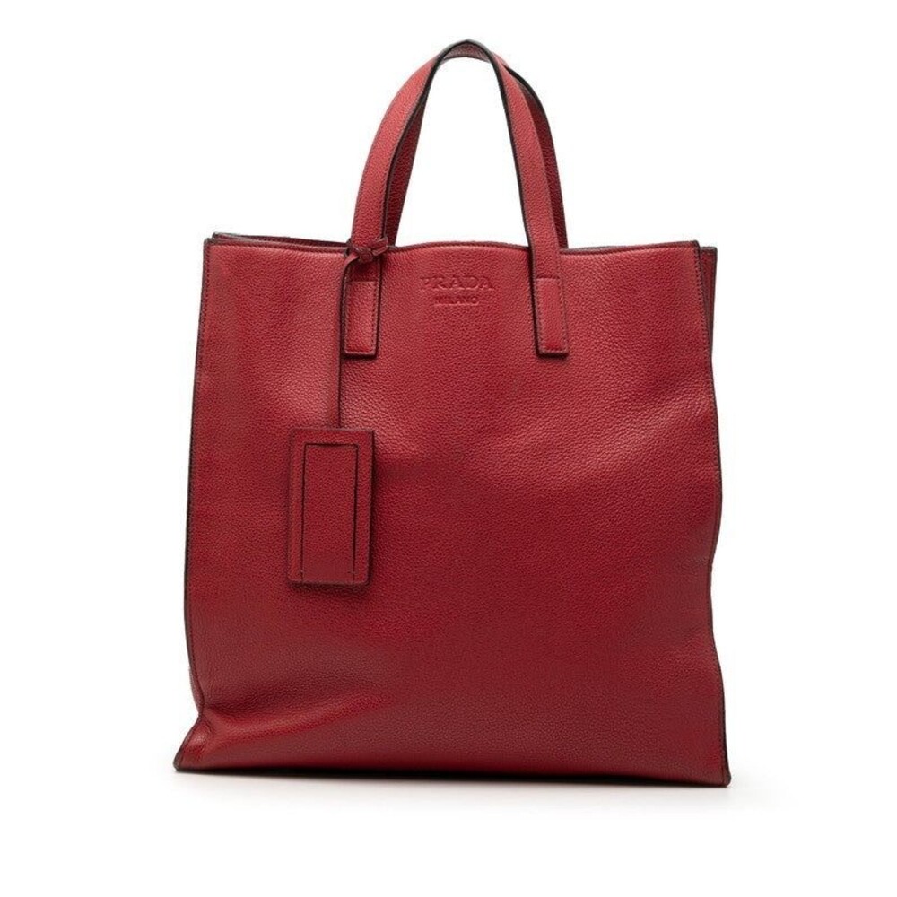 Prada Leather Tote Bag Red
